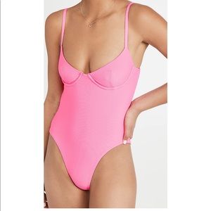 NWT** Frankies Bikinis - Marie Ribbed One Piece, Size M